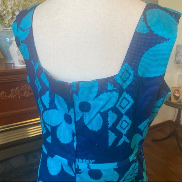 Vintage Sears Hawaiian Fashions • Blue Tropical Floral Maxi Dress • Size 16 - Picture 7 of 8